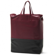 セリーヌ/CELINE/ レザー トートバッグ/CABAS カバ /Light Burgundy/Navy 16555-3ebt-28ln