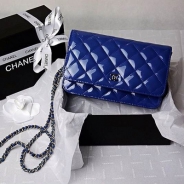 CHANEL(シャネル)/チェーンウォレット/ショルダーバッグ/ブルー/エナメル/A33814-20