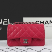 シャネル CHANEL マトラッセライン キャビアスキン ショルダーバッグ ローズ×シルバー金具 A1119