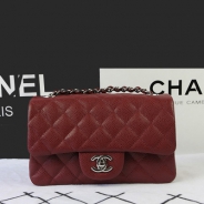 シャネル CHANEL マトラッセライン キャビアスキン ショルダーバッグ クラレット×シルバー金具 A1119