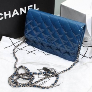 CHANEL(シャネル)/チェーンウォレット/ショルダーバッグ/ダークブルー /エナメル/A33814-10