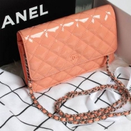 CHANEL(シャネル)/チェーンウォレット/ショルダーバッグ/パステルピンク/エナメル/A33814-7