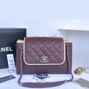 シャネル CHANEL キャビアスキン トートバッグ ワインレッド＆ヴィンテージ金具 A90456-1