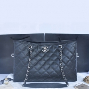 シャネル CHANEL キャビアスキン トートバッグ ブラック＆ヴィンテージ金具 A90454-2
