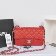 シャネル CHANEL マトラッセライン ラムスキン ショルダーバッグ レッド A1116-12