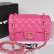 シャネル CHANEL マトラッセライン ラムスキン カラーストーン ショルダーバッグ ピンク＆シャンパンゴールド A49258-3