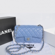 シャネル CHANEL マトラッセライン ラムスキン ショルダーバッグ ヒヤシンスブルー A1116-3