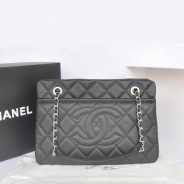 シャネル CHANEL キャビアスキン トートバッグ ショルダー ブラック A67885