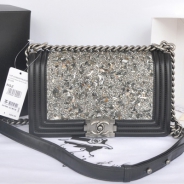 CHANEL シャネル ボーイシャネル　ローズフォンセ ビジューデザイン A67086-9 ヴィンテージ金具