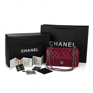 CHANEL/シャネル 金具付きチェーンショルダーバッグ パープル ×シルバー金具 /ゴールド金具 CH042112