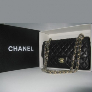 CHANEL/シャネル 金具付きチェーンショルダーバッグ 黑×シルバー金具 /ゴールド金具 CH042106
