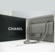 CHANEL/シャネル 金具付きチェーンショルダーバッグ グレー×シルバー金具 /ゴールド金具 CH042105