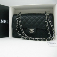 CHANEL/シャネル 金具付きチェーンショルダーバッグ 黑×シルバー金具 /ゴールド金具 CH042104