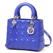 クリスチャンディオール/Christian Dior/ ロゴチャーム付きハンドバッグ(2WAY仕様)/LADY DIOR レディディオール /Blue cal44551 m079