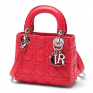 クリスチャンディオール/Christian Dior/ ロゴチャーム付きハンドバッグ(２ＷＡＹ仕様)/LADY DIOR レディディオール /ゼラニウムcal44501 m271
