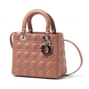 クリスチャンディオール/Christian Dior/ ロゴチャーム付きハンドバッグ(２ＷＡＹ仕様)/Lady Dior レディディオール /シュリンプピンクcal4451 m265