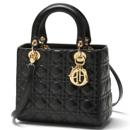 クリスチャンディオール/Christian Dior/ ロゴチャーム付きハンドバッグ(２ＷＡＹ仕様)/LADY DIOR レディディオール /ブラックcal44550 n0