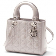 クリスチャンディオール/Christian Dior/ ロゴチャーム付きハンドバッグ(２ＷＡＹ仕様)/LADY DIOR レディディオール /グレイm0550pvrp 821