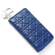 クリスチャンディオール/Christian Dior/ ラウンドファスナー 長財布/レディディオール/LADY DIOR /Bleu cal43047p m578