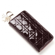 クリスチャンディオール/Christian Dior/ ラウンドファスナー 長財布[小銭入れ付き]/レディディオール LADY DIOR /ダークアメジストvrb43047p m488