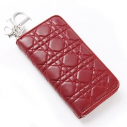 クリスチャンディオール/Christian Dior/ ラウンドファスナー 長財布/レディディオール/LADY DIOR /Rouge cal43047p m323