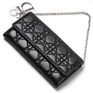 クリスチャンディオール/Christian Dior/ 長財布[チェーン/小銭入れ付き]/レディディオール LADY DIOR /ブラックcal43060p noa3