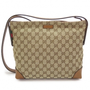 グッチ ショルダーバッグ GUCCI ななめがけバッグ メッセンジャー キャンバス ベージュ×ブラウン 337598 F4CSN 8527