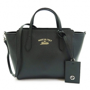 グッチ ハンドバッグ GUCCI 2WAY ショルダーバッグ SWING DOLLAR CALF/スウィングドーラー レザー ブラック 368827 CAO0G 1000