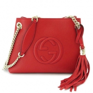 グッチ トートバッグ GUCCI チェーンショルダーバッグ 『2016年春夏新作』 BORSA SOHO/ソーホー タッセル レザー レッド 387043 A7M0G 6523