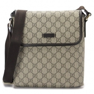 グッチ ショルダーバッグ GUCCI ななめがけバッグ MESSENGER GG柄 PVC キャンバス ベージュ×ダークブラウン 223666 KGDIG 8588