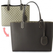 グッチ トートバッグ GUCCI ショルダーバッグ 『2016年春夏新作』 REVERSE DOUBLE GG/リバーシブル PVC GG柄 レザー ベージュ×ダークブラウン 368568 A9810 9643 Mサイズ
