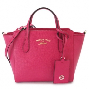 グッチ ハンドバッグ GUCCI 2WAYショルダーバッグ 『2016年春夏新作』BAMBOO SHOPPER/バンブーショッパー バイカラー レザー フューシャピンク×サンオレンジ 368823 A7MDG 5664