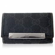 グッチ キーケース GUCCI 6連 METAL BAR/メタルバー ロゴプレート GG柄キャンバス ブラック 127048 F40IR 1000