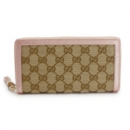 グッチ 長財布 GUCCI 財布 ラウンドファスナー TASSEL/タッセル バンブー GG柄キャンバス ベージュ×ローズベージュ 307984 FWCWG 9762/01