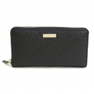 グッチ 長財布 GUCCI 財布 ラウンドファスナー METAL BAR/メタルバー GG柄レザー/グッチ シマ ブラック 307980 A0V1G 1000