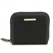 グッチ コインケース GUCCI 小銭入れ コインパース ラウンドファスナー METAL BAR/メタルバー GG柄キャンバス×レザー ブラック 115255 FAFXG 1000