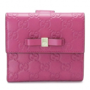 グッチ 折財布 GUCCI 財布 Wホック 『2016年春夏新作』BOWY/ボウイ リボン GG柄 レザー ピンク 406925 CWC1G 5594