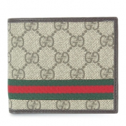 グッチ 折財布 GUCCI 二つ折り GGスプリーム キャンバス ベージュ×ダークブラウン 365493 KGD8R 9791