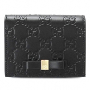 グッチ カードケース GUCCI 名刺入れ 『2016年春夏新作』BOWY/ボウイ リボン GG柄 型押しレザー ブラック 406924 CWC1G 1000