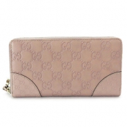 グッチ 長財布 GUCCI 財布 ラウンドファスナー BREE/ブリー グッチシマ/GG柄 レザー ライトピンク 394005 AOOJG 6812