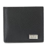 グッチ 折財布 GUCCI 二つ折財布 DOLLAR CALF/ドーラーカーフ メタルタグ レザーブラック 365461 CAO0N 1000