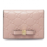 グッチ カードケース GUCCI パスケース『2016年春夏新作』BOWY/ボウイ リボン グッチシマ/GG柄レザー ライトピンク 388684 CWC1G 6812