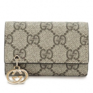 グッチ キーケース GUCCI 6連フック GGPIERCE/GGピアス GGスプリームキャンバス/PVC ベージュ×ダスティローズ 212111 KGDDG 9777