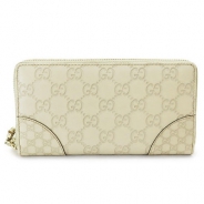 グッチ 長財布 GUCCI 財布 ラウンドファスナー BREE/ブリー グッチシマ/GG柄 レザー オフホワイト 394005 AOOJG 9022
