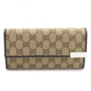 グッチ 長財布 GUCCI 財布 二つ折りフラップ DICE/ダイス GG柄 キャンバス ベージュ×ダークブラウン 291099 FAFXG 9643