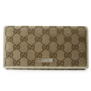 グッチ 長財布 GUCCI 財布 二つ折り METAL BAR/メタルバー GG柄キャンバス ロゴプレート ベージュxアイボリー 244946 F40IG 9773
