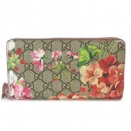 グッチ 長財布 GUCCI 財布 ラウンドファスナー 『2016年春夏新作』GG BLOOMS/GGブルームス フラワープリント スプリームキャンバス ベージュ×アンティークローズ 404071 KU2IN 8693