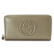 グッチ 長財布 GUCCI 財布 ラウンドファスナー SOHO CELLARIUS/ソーホー レザー タッセル メタリックグレー 308004 AH90R 9640
