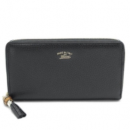 グッチ 長財布 GUCCI 財布 ラウンドファスナー TASSEL/タッセル バンブー レザー ブラック 307984 A7M0Z 1000