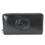 グッチ 長財布 GUCCI 財布 ラウンドファスナー SOHO CELLARIUS/ソーホー パテントレザー タッセル ブラック 308004 AY65G 1000